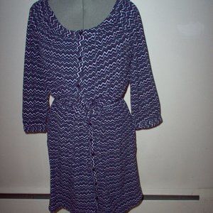 MILLENIUM QUARTER LENGTH XL  NAVY BLUE/WHITE DRESS